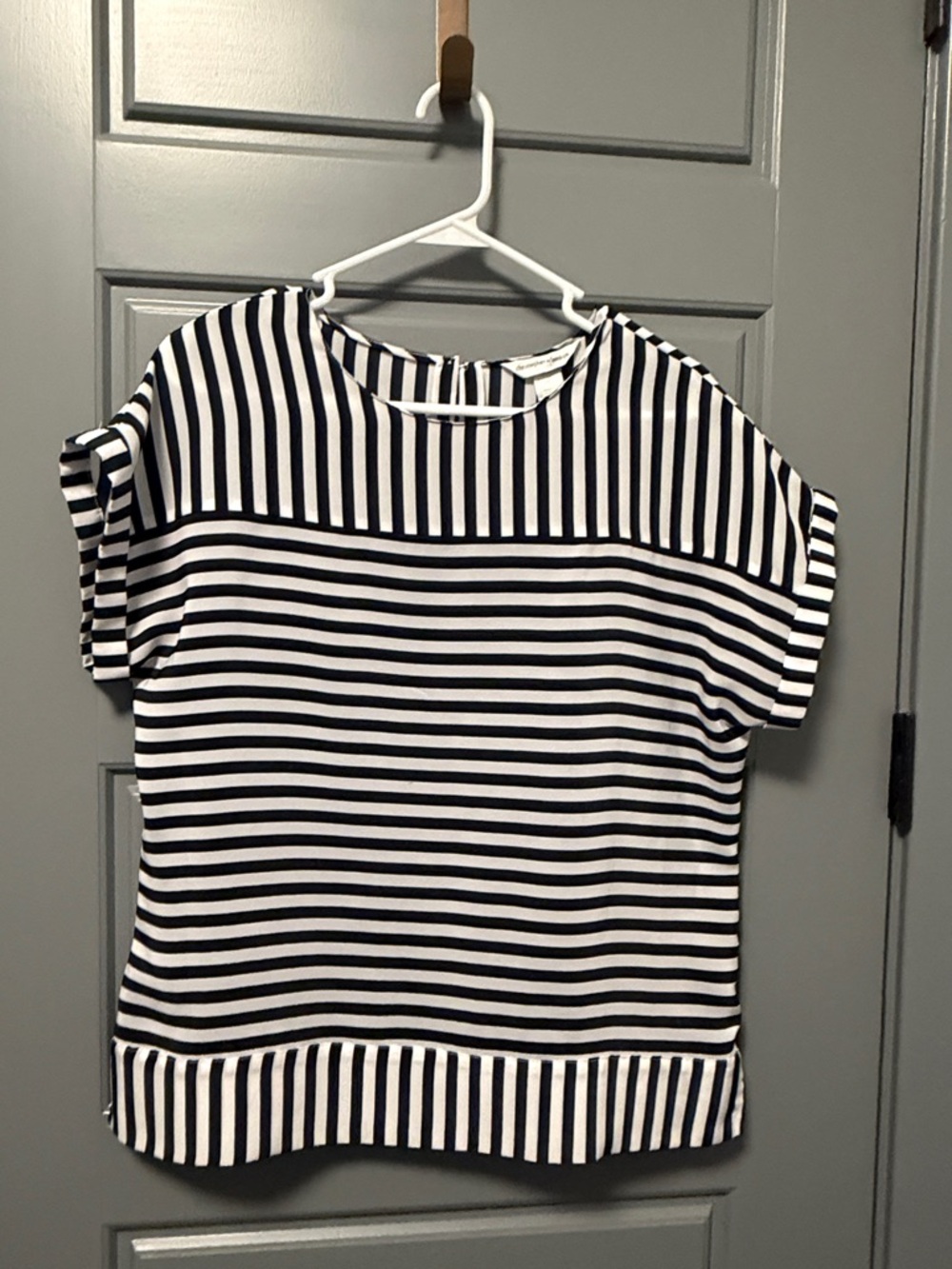 Christopher & Banks Navy and White Striped Short-Sleeve Top